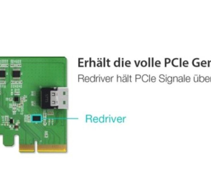 PCIe Gen4 NVMe Konnektivität für SlimSAS basierte Speicherlösungen (Foto: Cremax Europe GmbH)